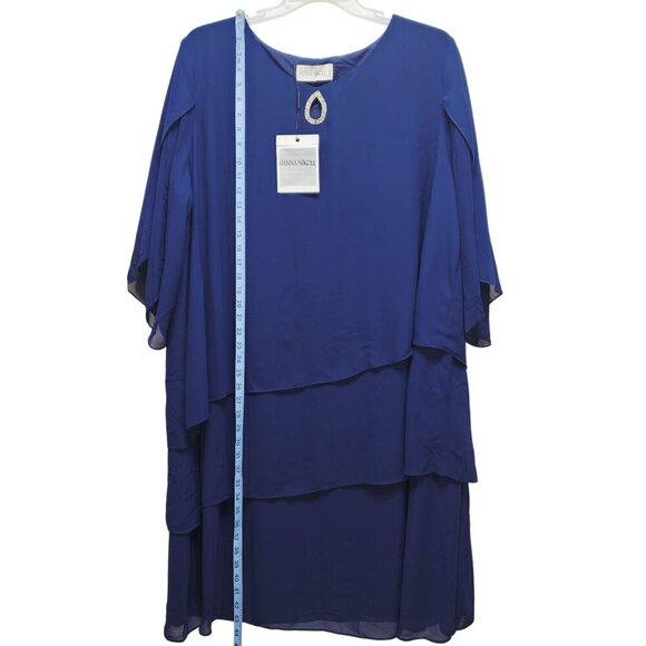 Hanna Nikole Womens Plus Size Layered Dress With Beaded Accent Size 24W - Picture 7 of 9